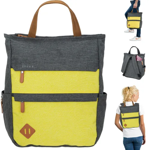 Handtaschenrucksack Damen Rucksack Spear Vintage Hygge A4 Tasche 12789 Gelb - Damentaschen, stilvoller Vintage-Rucksack mit A4-Größe, praktischen Innentaschen und Außentaschen für optimale Organisation.