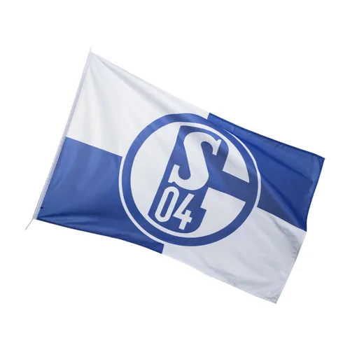 FC Schalke 04 Hissfahne - Flaggen für Fans, hochwertige Verarbeitung in 250 x 150 cm, ideal für Stadionbesuche oder zum Dekorieren von Fanräumen.