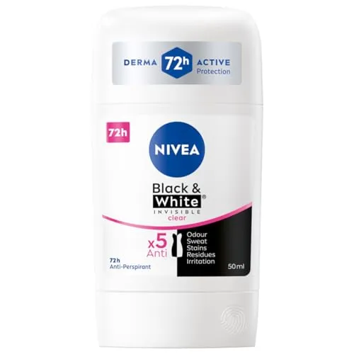 NIVEA Black&White 48 H Invisible Clear Antitranspirant Stift für Damen 50ml