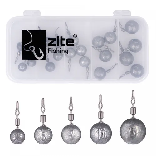 Drop Shot Blei Rund Set Angelblei Kugelblei Finesse Sortiment Box Zite Fishing