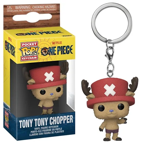 One Piece POP! Schlüsselanhänger Chopper 4 cm - Erleben Sie die charmante Pocket POP Keychain Tony Tony Chopper Figur von Funko. Ideal für Fans von One Piece, perfekt zum Anbringen an Schlüsseln oder Rucksäcken. Kompakt, leicht und ein tolles Sammlerstück im praktischen Format.