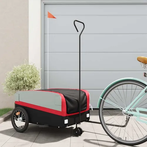 Maison Exclusive Fahrradanhänger Schwarz-Rot 45 kg