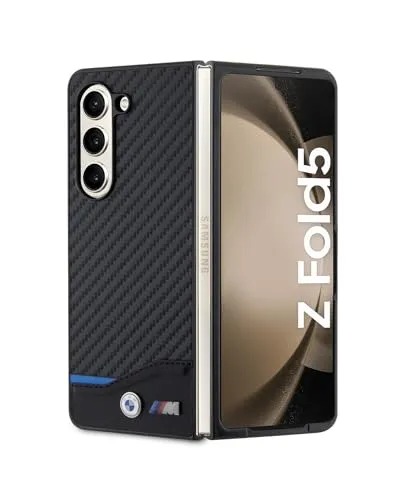 BMW M Collection Carbon Case für Samsung Galaxy Z Fold5 - Schwarz - Elegante Smartphone Hülle aus Carbon für optimalen Schutz und Stil. Perfekt für BMW-Liebhaber und das F946B Modell.