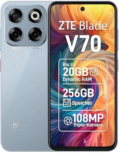 ZTE Blade V70 Smartphone – 256 GB, 108 MP Kamera - Smartphone mit 6,7 Zoll HD+ Display, 256 GB Speicher und beeindruckender 108 MP Kamera für atemberaubende Fotos. Ideal für Multimedia-Enthusiasten und Vielnutzer.