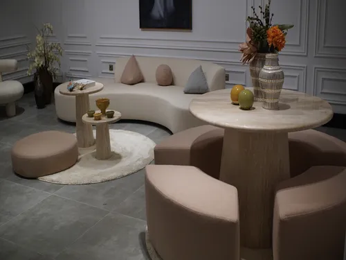 Stilvolle Beige Eckbank Designer Polsterbank Exklusive Sitzmöbel