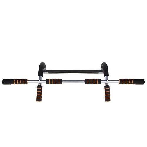 SPRINGOS Pull-Up Bar für Crossfit & Krafttraining, Klimmzugstange, Multifunktional, Sportgerät, Reckstange, Krafttraining, aus Stahl, Dip Bar, Pull up Stange Schwarz-Orange 95cm