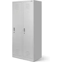 Jan Nowak Spind Schrank - Metallschrank mit 2 Abteilen - Drohnen - Robuster Kleiderspind aus pulverbeschichtetem Stahl, ideal für sichere Aufbewahrung mit Lüftungsschlitzen und praktischen Kleiderhaken.