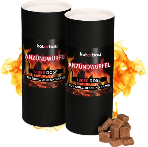 KOTARBAU® Anzündwürfel 360er Dose Universal Gepresste Paraffingetränkte Holzspäne angenehmer Geruch Ofenanzünder Kaminanzünder Grillanzünder Holz Anzünder Kamin Grillanzünder Würfel Anzündhilfe