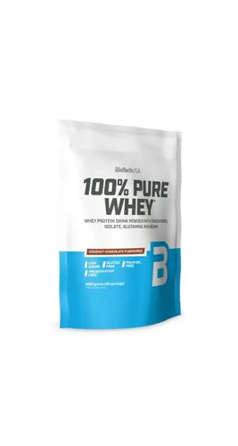 BioTech USA 100% Pure Whey 1000 g - Schokolade-Kokosnuss - Protein Shake für Muskelaufbau, reich an hochwertigem Protein und köstlichem Schokoladen-Kokosnuss-Geschmack, ideal für Fitnessbegeisterte.