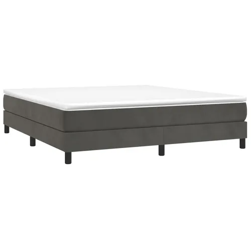vidaXL Boxspringbett Dunkelgrau 180x200 cm mit Matratze