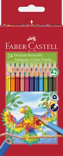 FABER-CASTELL Dreikant-Buntstifte 24er Etui