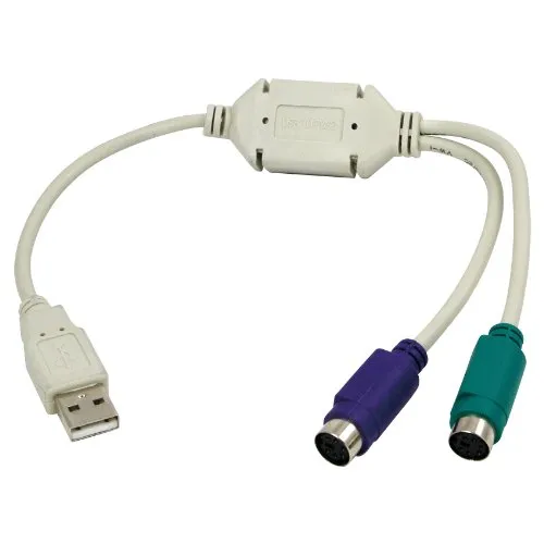 LogiLink USB 1.1 Anschlusskabel [1x USB 1.1 Stecker A - 2x PS/2-Buchse] 15.00cm