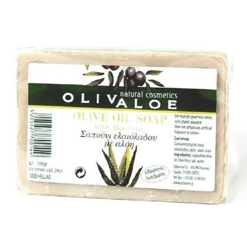 OLIVALOE 00200 - Handgemachte traditionelle Olivenölseife - Seife 100g, Naturkosmetik