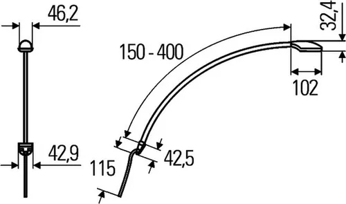 HELLA Leseleuchte LED 295mm 3W Anbau