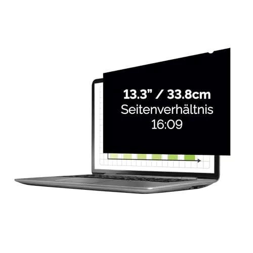 Fellowes Blickschutzfilter PrivaScreen für 13,3 Zoll Laptops - Systemzubehör mit entspiegelt Beschichtung, schützt sensible Daten vor unbefugten Blicken und verhindert Fingerabdrücke, Staub und Kratzer.