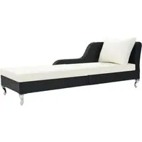 vidaXL Sonnenliege mit Auflage aus Poly Rattan Schwarz - Gartenliege aus witterungsbeständigem PE-Rattan, ideal für entspannte Stunden im Freien. Inklusive dick gepolstertem Kissen für höchsten Komfort und elegantes Design.