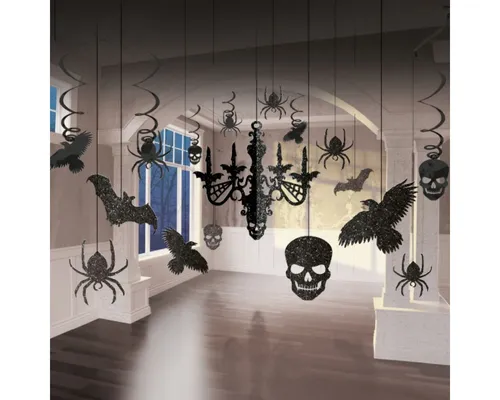 Amscan Dekoobjekt Hängedeko Set Halloween Dark Glitter