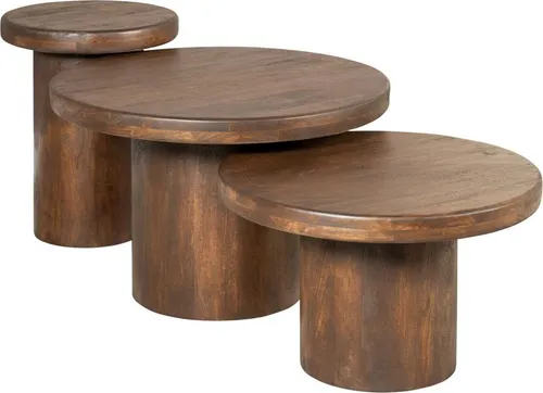 Couchtisch-Set Inka – 3-teilig aus massivem Mangoholz