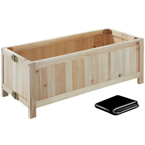 tectake® Hochbeet Holz - 30l, 70 x 30 x 25 cm - Dünger für Hochbeete, aus robustem Tannenholz, ideal für Balkon, Terrasse oder Garten, perfekt für Gemüse, Kräuter und Blumen.