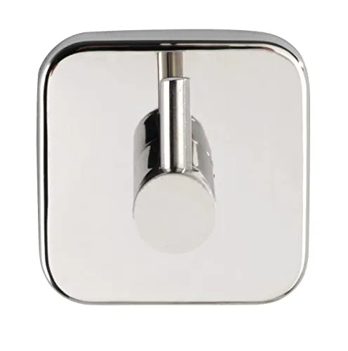 WENKO Wandhaken UNO Mezzano, Haken für griffbereite Aufbewahrung von Handtüchern & Geschirrtüchern, aus hochwertigem, glänzendem Edelstahl rostfrei, 5,5 x 5,5 x 5,5 cm