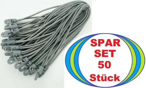 Zelt Planen Spanner 25 cm GRAU mit Haken Planenspanner Spann Gummi Spannfix 50 x