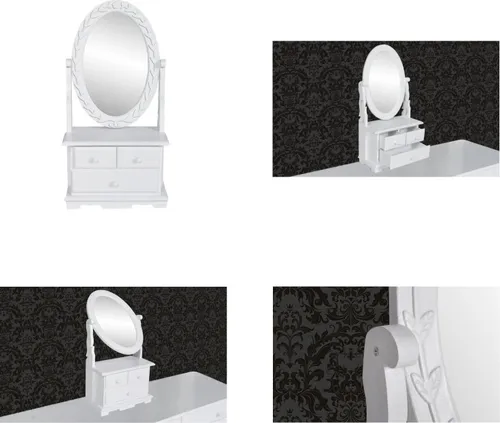 vidaXL Schminktisch mit ovalem Schwenkspiegel MDF von vidaXL