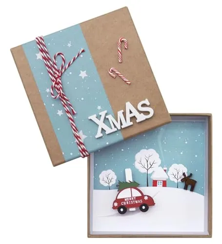 ZauberDeko Geldgeschenk Verpackung Weihnachten Auto Xmas Natur Geschenk Gutschein