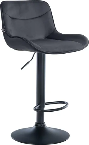 Deluke Barhocker Schwarz mit Samtbezug, 49x85-106 cm