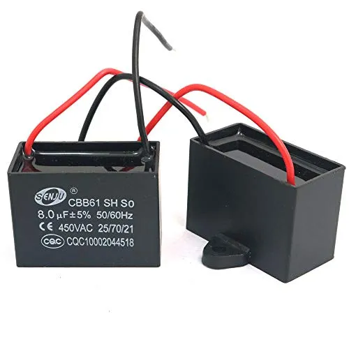 DollaTek 2Pcs CBB61 8uF 450 V AC 50/60 Hz Klimaanlage Lüfter Motor Laufkondensator