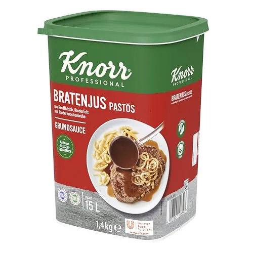 Knorr Bratenjus Pastös - 1,4 kg für 14 Liter Sauce - Brühe & Bratensauce, ideal für köstliche Braten und Saucen, einfach und schnell zubereitet für den perfekten Geschmack.