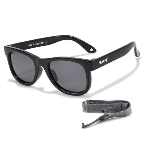 Maesy Baby Sonnenbrille für 0-2 Jahre - UV400 Polarisierter Schutz - Flexibler und Biegsamer Rahmen - Verstellbares Gummiband - Sichere und Bequeme Babysonnenbrillen - Quadratisch - Indi