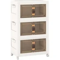 Costway 105 L Faltbare Aufbewahrungsbox 3er Set – Praktische Lagerlösung - Diese 3er Set Aufbewahrungsboxen bieten viel Platz und sind ideal für die Organisation Ihres Zuhauses. Mit stabilen Rollen und klappbarem Design sind sie vielseitig einsetzbar und leicht zu verstauen.