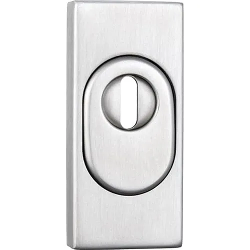 Edelstahl Schieberosette rechteckig mit Zylinderabdeckung (Ziehschutz)