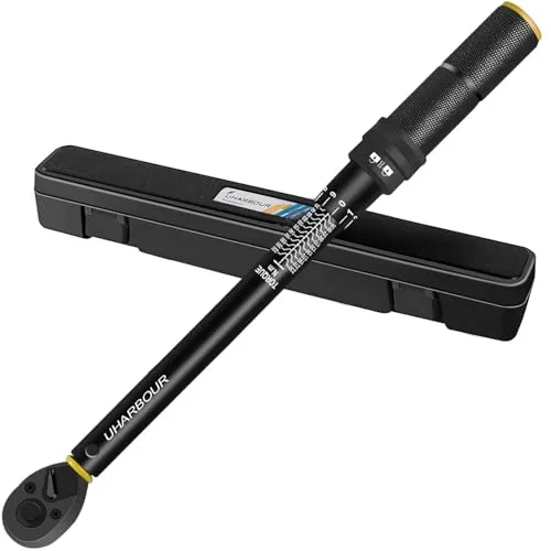 Uharbour Drehmomentschlüssel 1/2, Drehmomentschlüssel Auto 20-230Nm, Dual Direction 1Nm Einstellung mit Arretierung, ±3% Fehlergenauigkeit Drehmomentschlüssel mit 72 Zähne, TW003