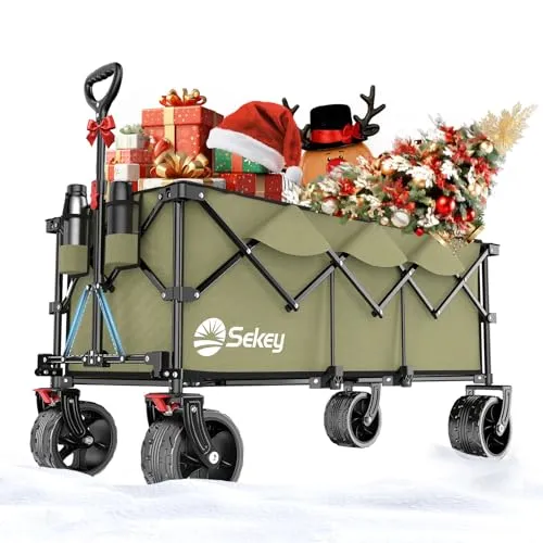 Sekey XXXL Bollerwagen Faltbar 300L - Bollerwagen mit 300L Ladekapazität, 200KG belastbar und patentiert klappbar aus vier Richtungen. Ideal für Camping und Garten, robust und platzsparend.