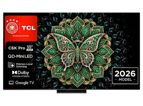 TCL 55C6K Pro QD-Mini LED TV (Flat, 55 Zoll / 139,7 cm, UHD 4K, SMART TV)
