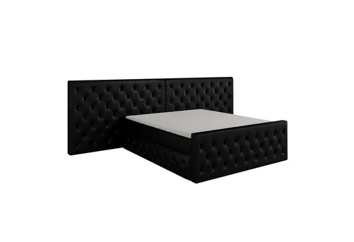 Boxspringbett SVEN 120 x 200 mit 2 Bettkästen, Bonell-Matratze und Topper - Schwarz - Stylisches Boxspringbett mit fest eingebauter Bonellfederkernmatratze und praktischem Bettkasten. Ideal für jeden Raum, bietet es optimalen Komfort und zusätzlichen Stauraum.