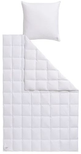Otto Keller Daunenbettdecke + Kopfkissen Star, Decke mit Kissen, verschiedene Größen wie Bettdecke 135x200 cm, Füllung: Bettdecke: 100% Daunen, Kopfkissen: 70% Federn, 30% Daunen, Bezug: 100% Baumwolle, Bettwaren-Set, 2-tlg., allergiker geeignet (für Hausstauballergiker)