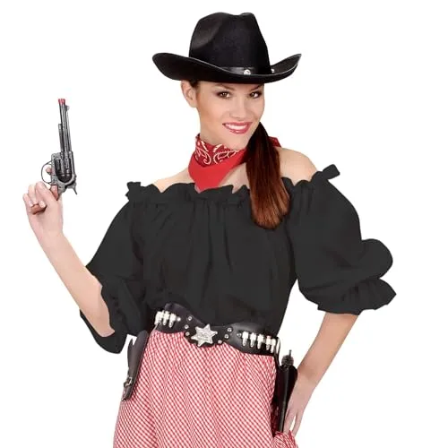 Bluse Piratin Piratenbluse Schwarz XL 46 schulterfrei Piratenbraut Seeräuberin