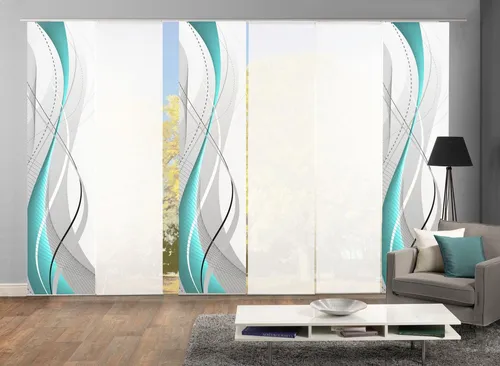 Xxxl Flächenvorhang Carlisle in Petrol, 60x245 cm in petrol von Home Wohnideen