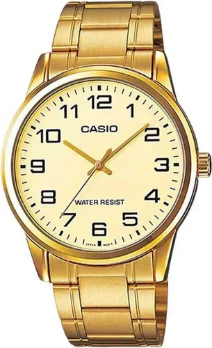 Casio Collection MTP-V001G-9BUDF Herrenuhr - Elegante Goldfarbe - Herrenuhr mit Quarzwerk und kratzfestem Mineralglas, ideal für stilbewusste Männer. Wasserdicht bis 3 ATM, perfekt für den Alltag und besondere Anlässe.