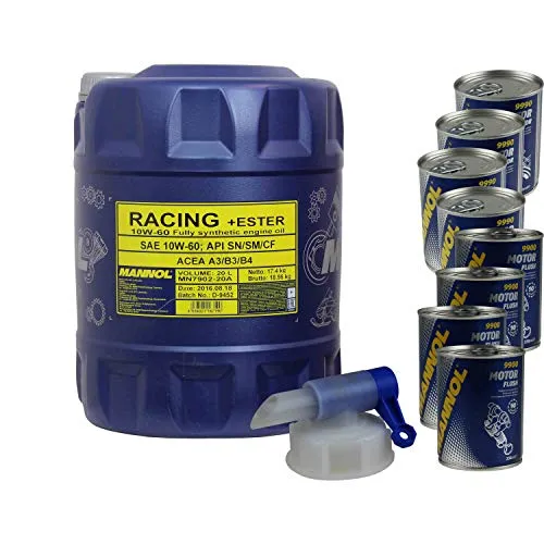 20L Motoröl MANNOL Racing+Ester 10W-60 4xMotor Doctor+Motor Flush