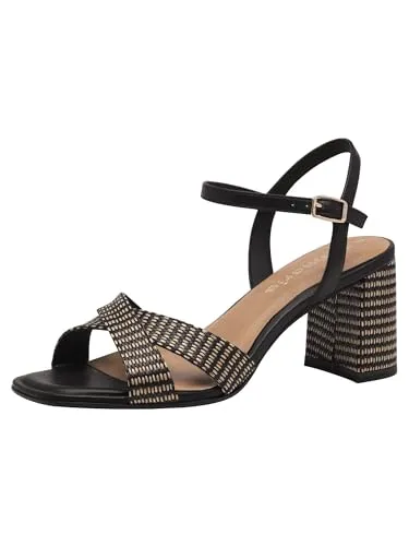 Tamaris Sandalette - Wanderschuhe in Größe 40 EU, elegante schwarze Sandalette mit 7.5 cm Absatzhöhe, ideal für stilvolle Outdoor-Aktivitäten.