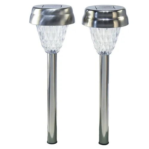 Solarbetriebene LED Gartenleuchten mit Erdspieß und dekorativem Kristalldesign,