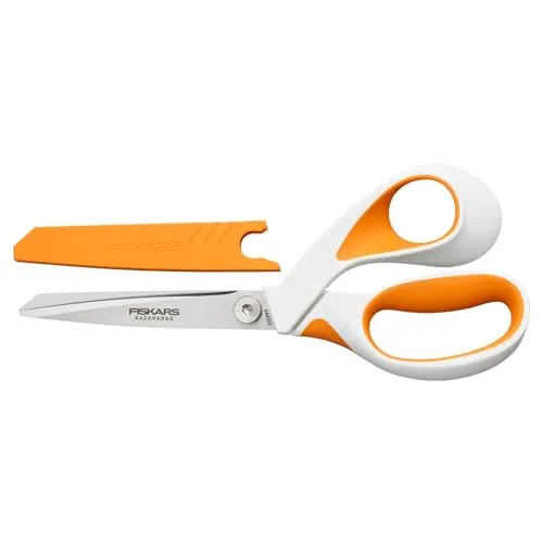 Fiskars Razor Edge Stoffschere, 20,7 cm - Präzise Schneidtechnik - Kleben & Scheren: Ergonomische Stoffschere mit RazorEdge-Klingen für saubere Schnitte durch diverse Stoffe. Ideal für Nähprojekte und kreatives Arbeiten.