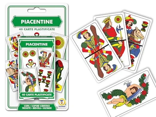Teorema Kartenspiel Piacentine (Italien), bestehend aus 40 regionalen Spielkarten, laminiert