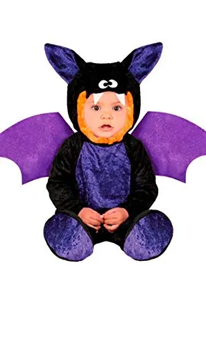 FIESTAS GUIRCA Baby Fledermaus Kostüm 12-18 Monate - Kostüm für Babys mit Flügeln und Kapuze, ideal für Halloween und Karneval. Aus feuerhemmendem Polyester gefertigt, sorgt es für Spaß und Grusel bei jeder Feier!