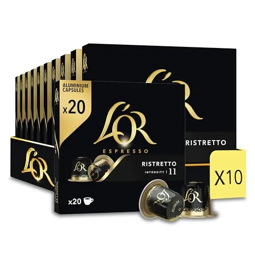 L'OR Espresso-Ristretto-Kaffeetassen, 10 x 20 Tassen (1040 g)