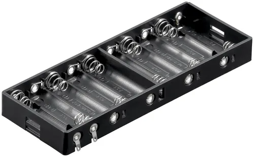 Goobay 11986 Batteriewächter - 10x Mignon (AA) Batteriehalter mit Lötanschluss, kompakt und ideal für DIY-Projekte