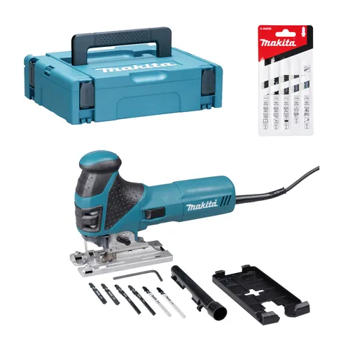 Makita Pendelhubstichsäge 4351CTJ - Leistungsstark und vielseitig - Pendelhubstichsäge für Profis, 720 W, werkzeugloser Klingenwechsel und stufenlose Drehzahlregelung für präzise Schnitte in Holz und Stahl.